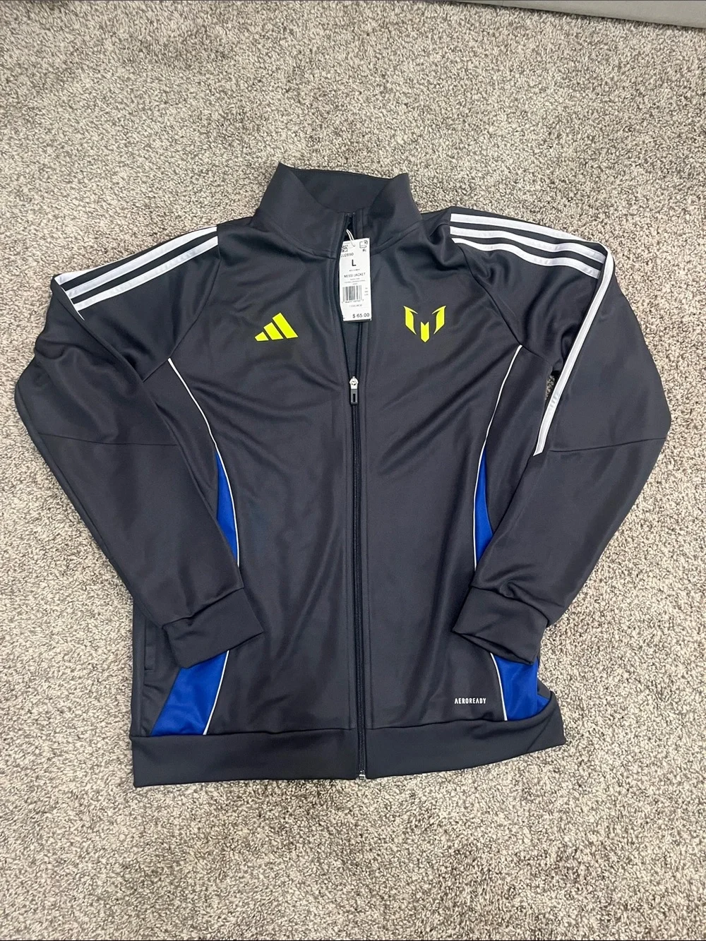 adidas Messi Dark Grey Track Jacket and Pants